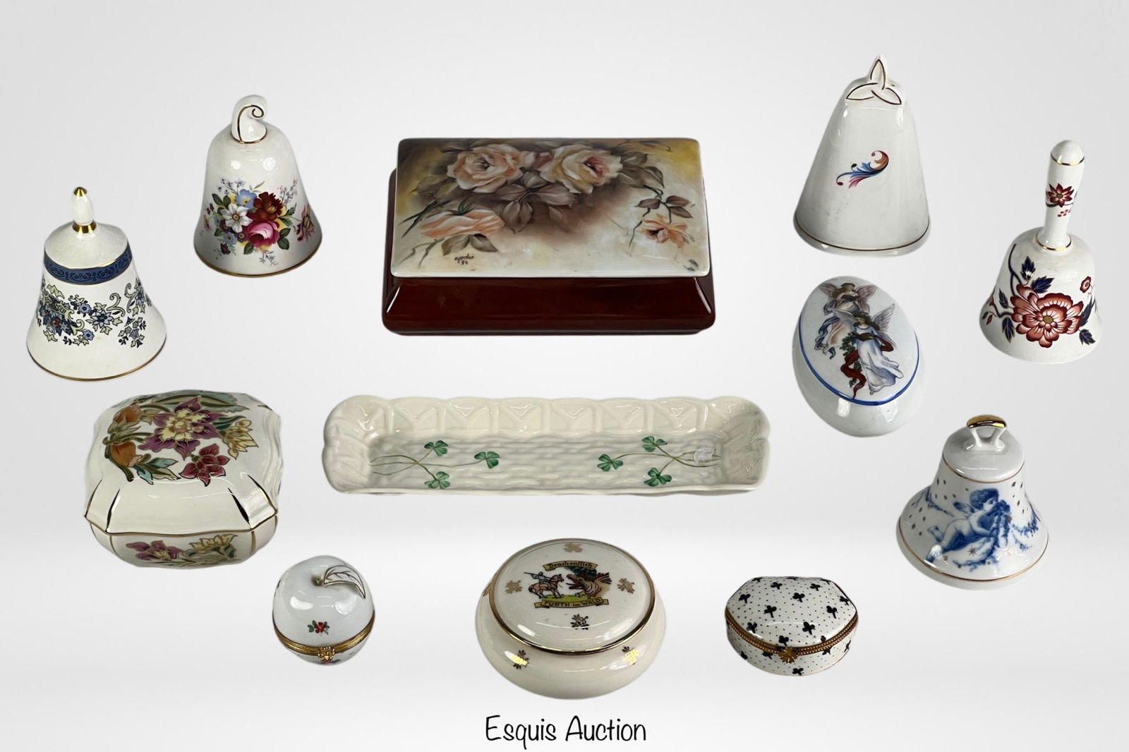 Vintage Porcelain Trinket Boxes & Bells- Limoges (1 of 10)