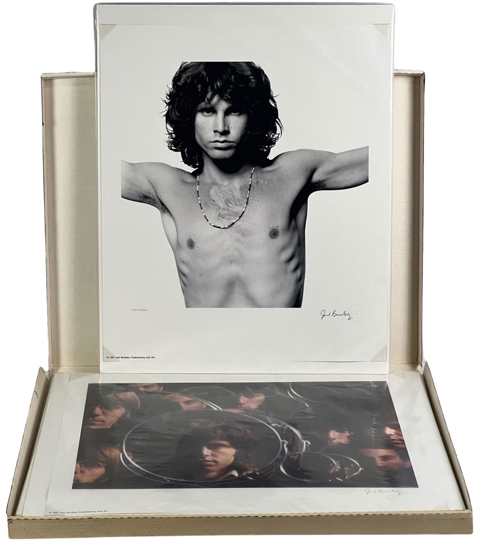 The Doors- Joel Brodsky Lithograph Portfolio Set: The Doors rare lithographs by Joel Brodsky are a highly sought-after collectible for fans of the iconic band. This set of four lithographs is part of a plate-signed edition with Joel Brodsky's signatu