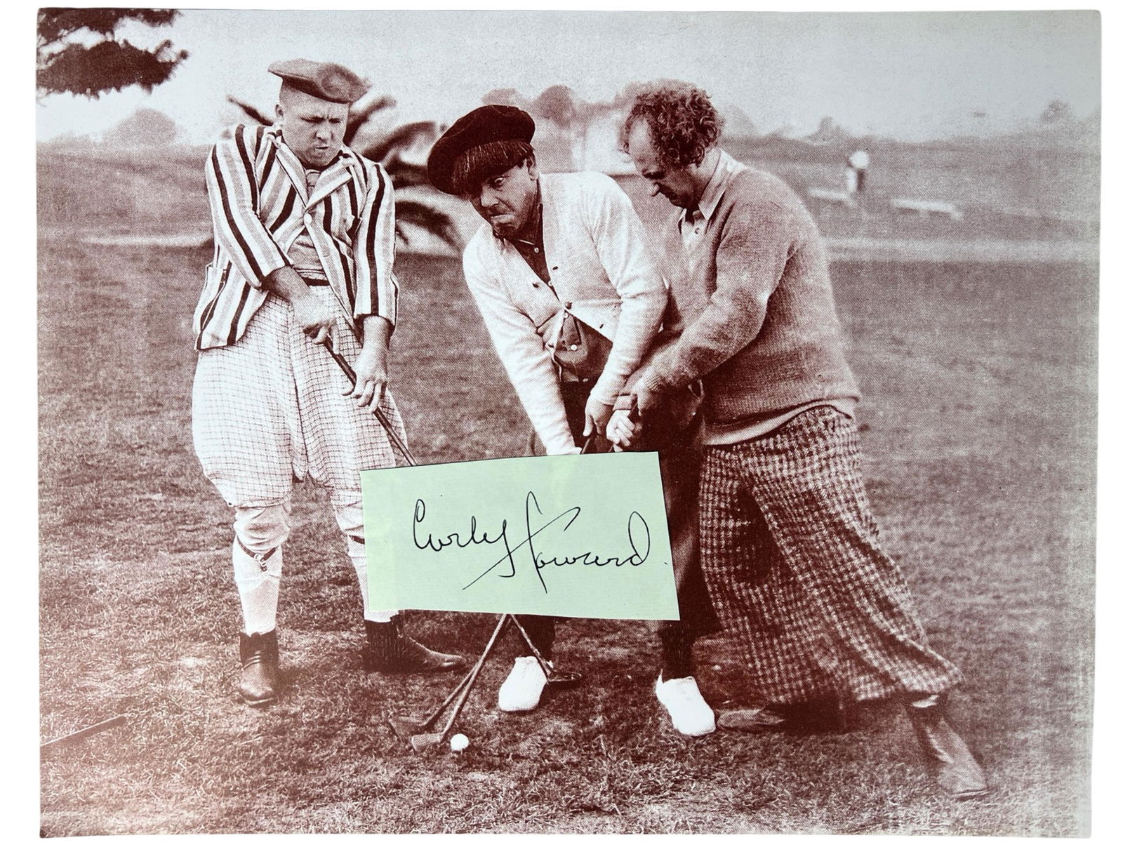 Curly Howard Authograph w/ 3 Stooges Photograph (1 of 3)
