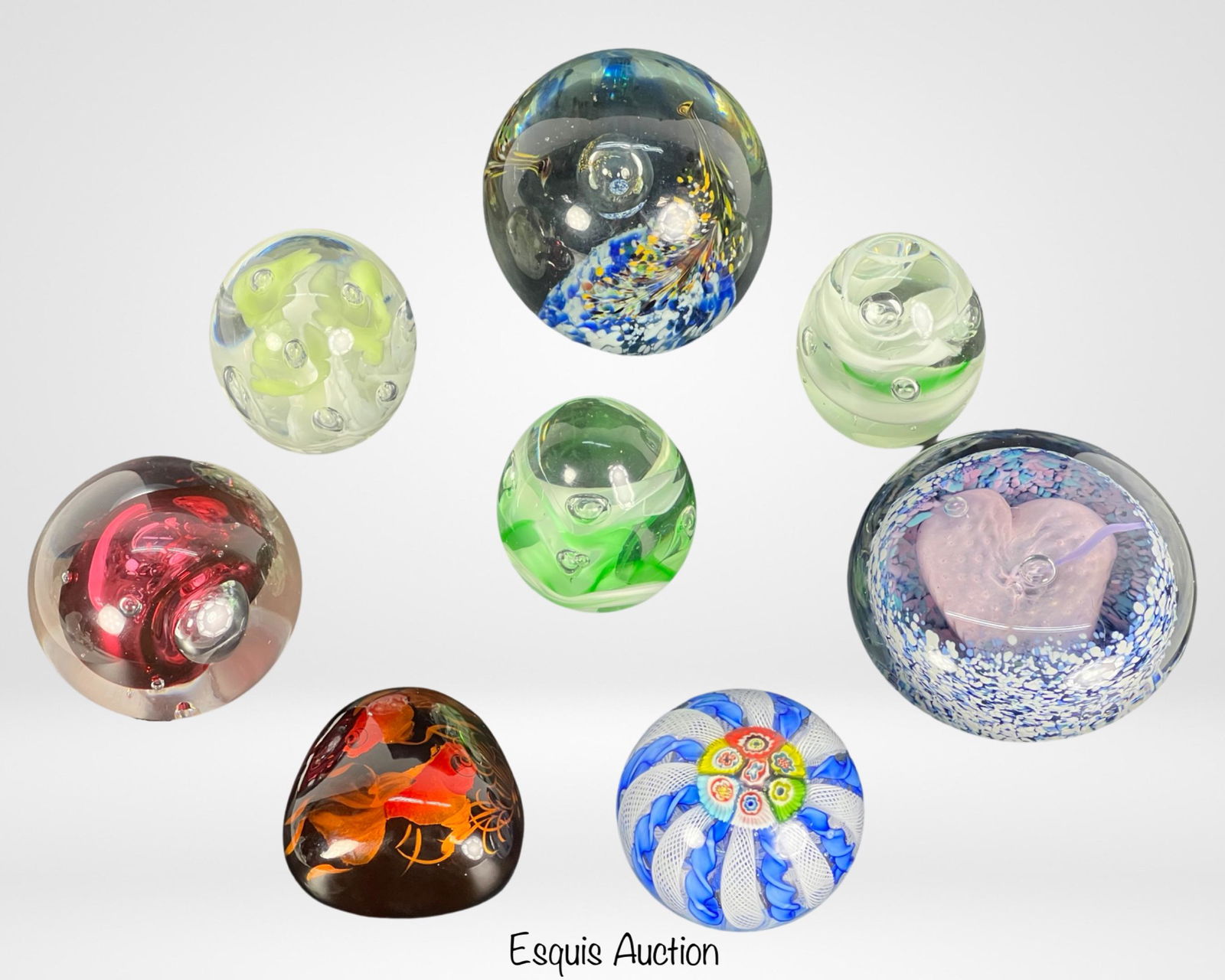 Group of Colorful Art Glass Paperweights (1 of 7)