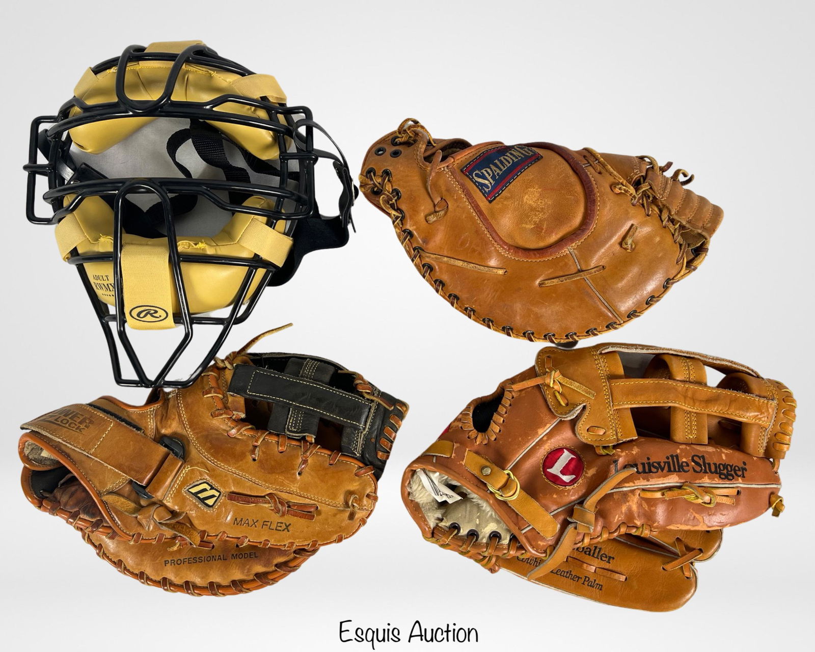Vintage Baseball Gloves & Catcher Mask (1 of 8)
