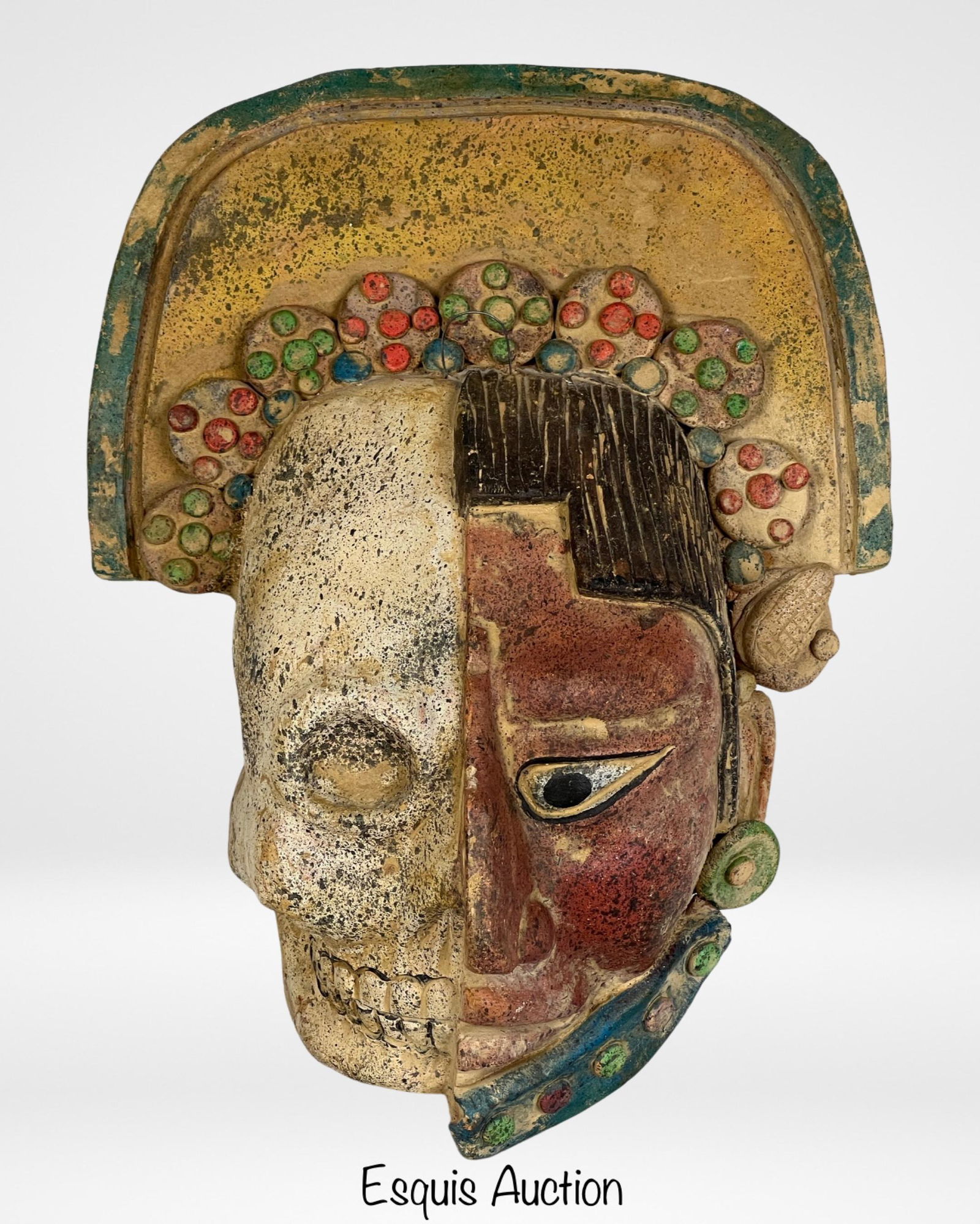 Large Clay Aztec Traditional Wall Mask (1 of 5)