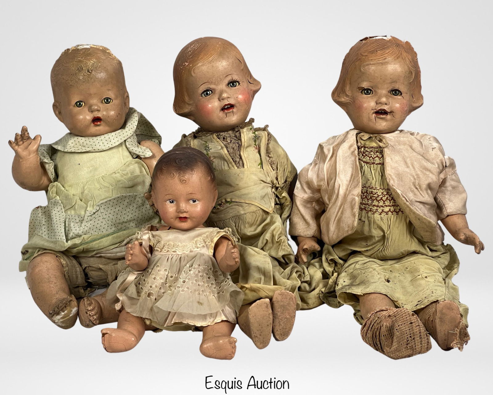 Lot of Antique Composition Dolls including marked (1 of 6)