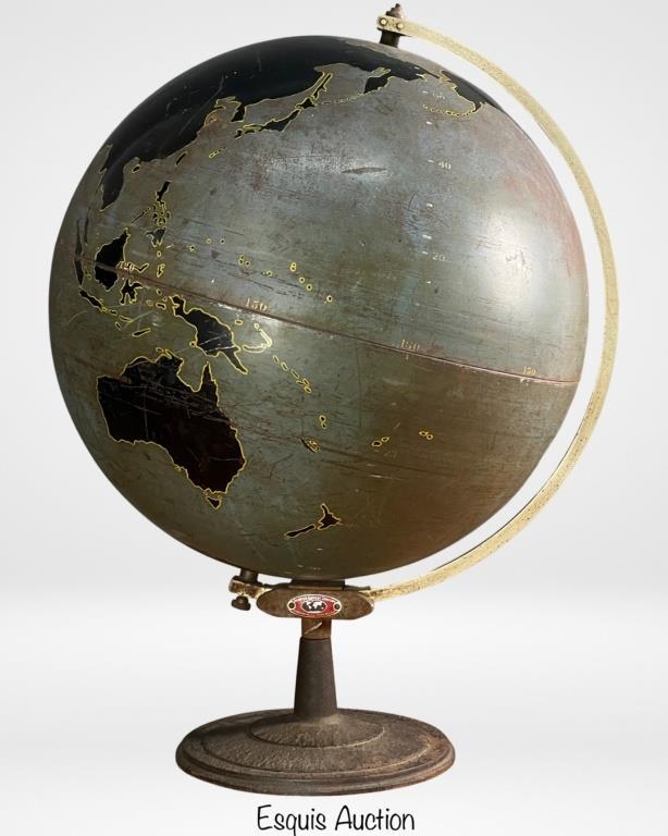 1940's Military Metal World Globe- Denoyer Geppert (1 of 6)