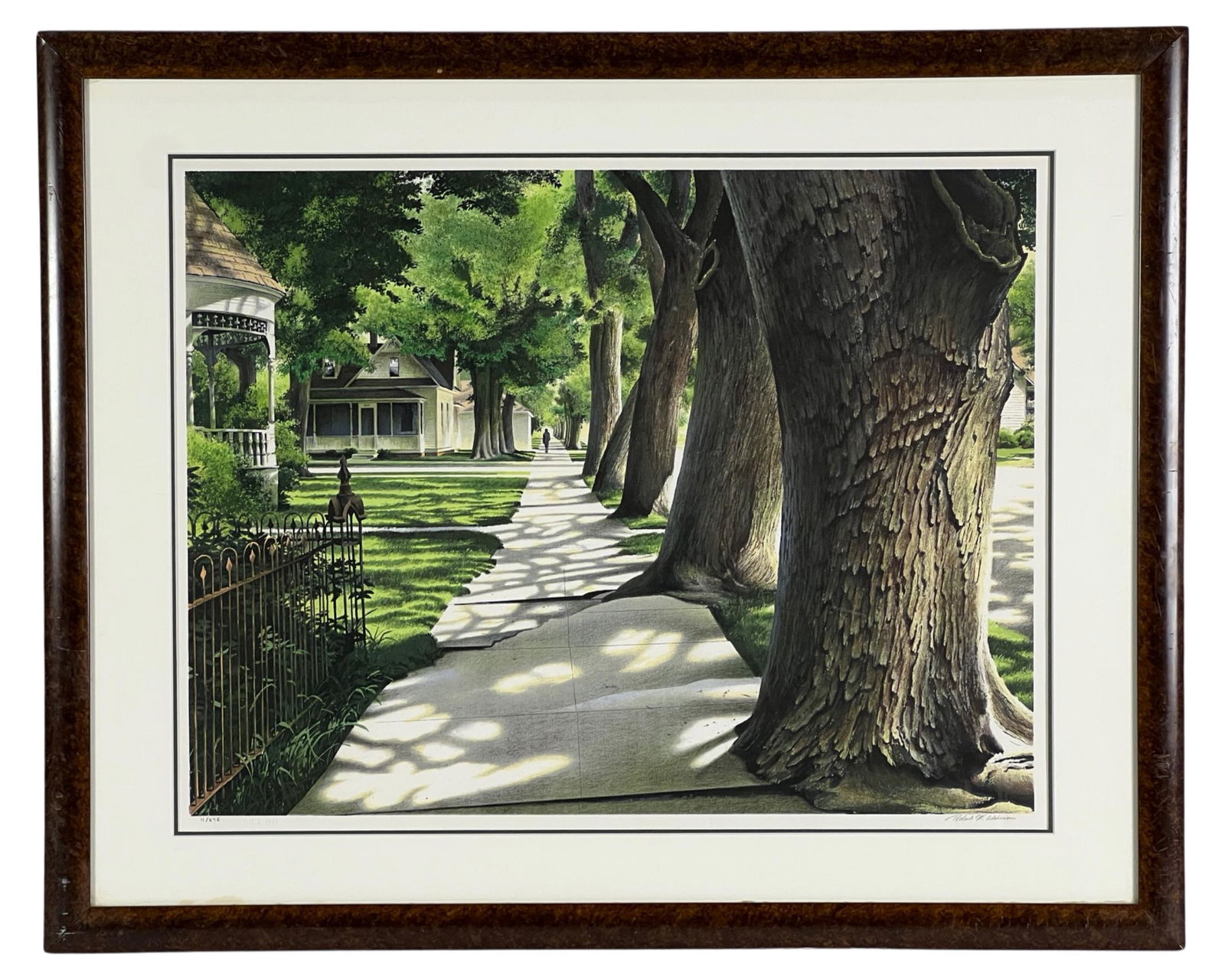 Robert Addison- LE Hand Signed Art Lithograph: "Shadowed Walk" is a captivating limited edition hand-signed original lithograph by the esteemed artist Robert Addison. The artwork showcases a mesmerizing scene, beautifully executed with precision a