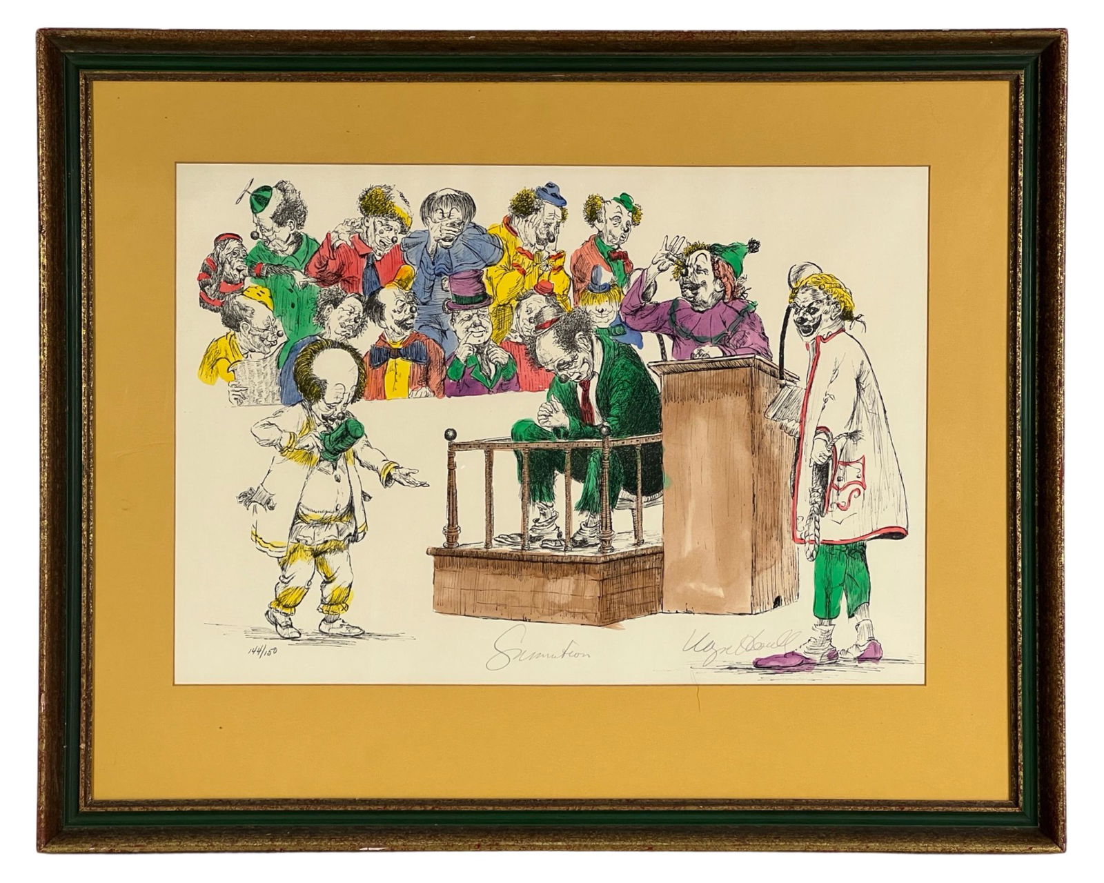 Wayne Howell- Clown Courtroom LE Signed Lithograph (1 of 5)