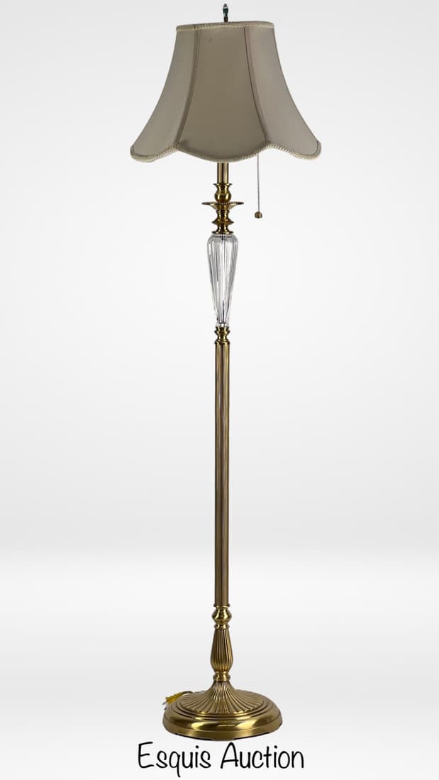 Aristocrat Quoizel Crystal and Brass Floor Lamp (1 of 4)