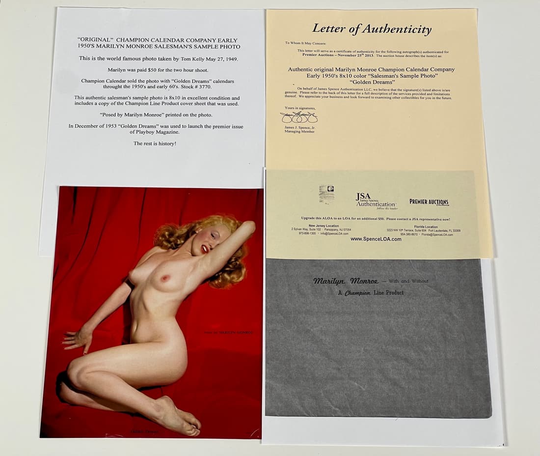 Marilyn Monroe Champion Calendar Salesman Photo (1 of 3)