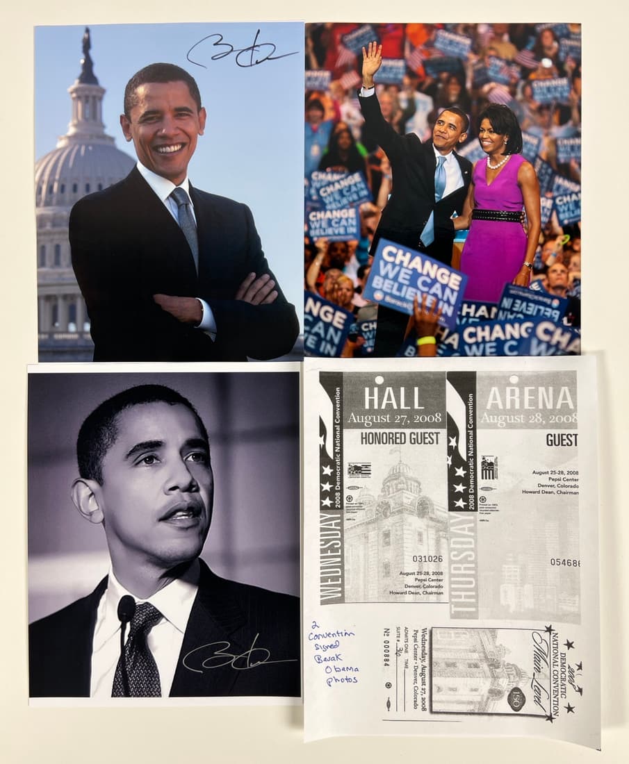 President Barack Obama- 2 Autographed Photos (1 of 4)