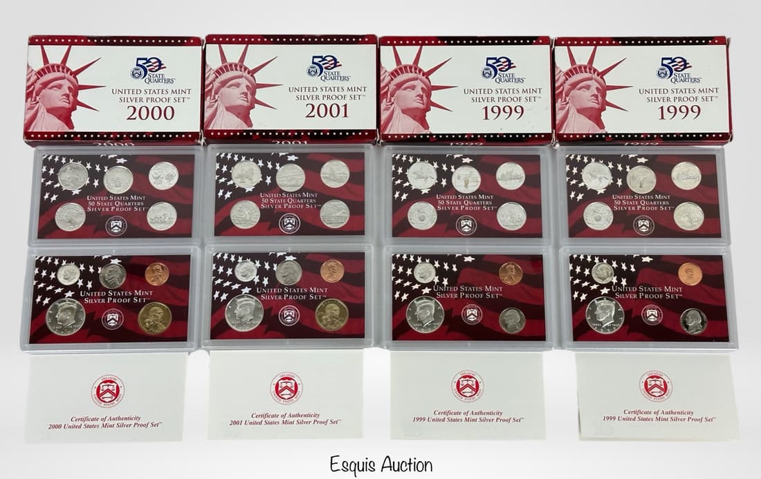 Four US Silver Proof Coin Sets- 1999-2001 (1 of 3)