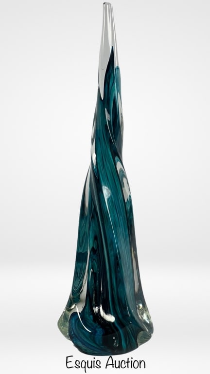 Free Form Flame-Like Tall Art Glass Sculpture (1 of 4)