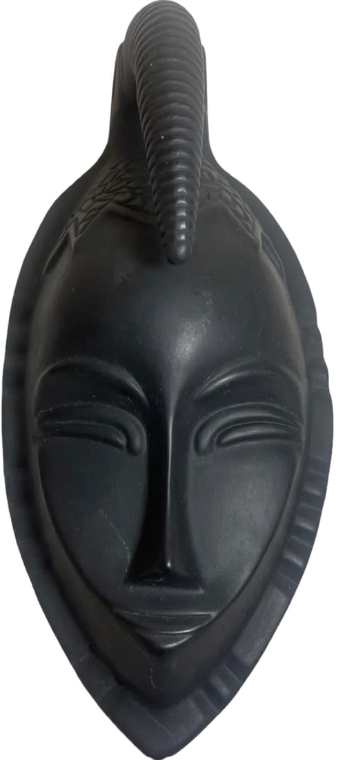 In Style Rene Buthaud Art Deco Ceramic Wall Mask: In Style Of Rene Buthaud Art Deco Ceramic Wall Mask .Size 12x6 Inches.Good Condition