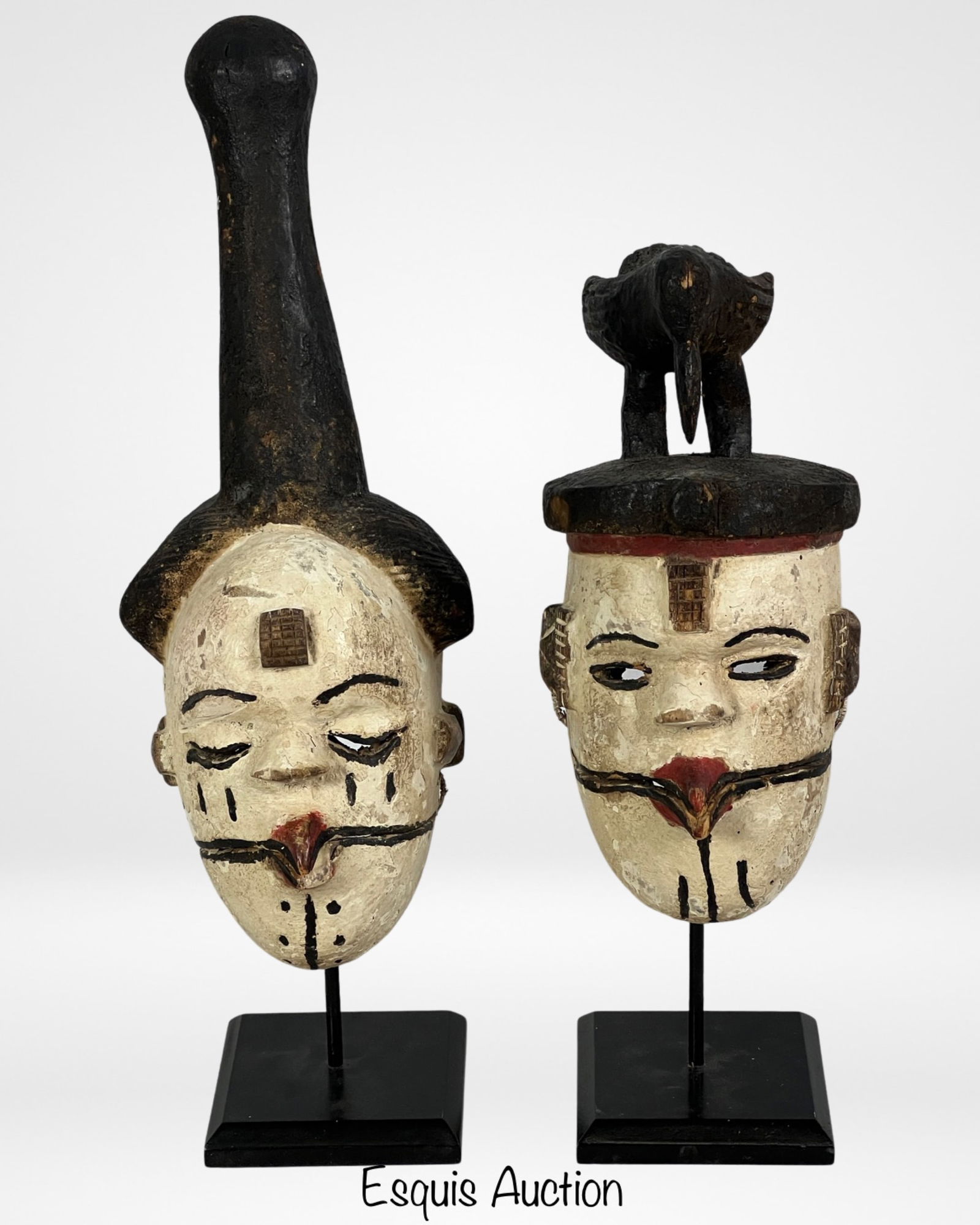 African Igbo Tribal Wood Carved Masks (1 of 6)