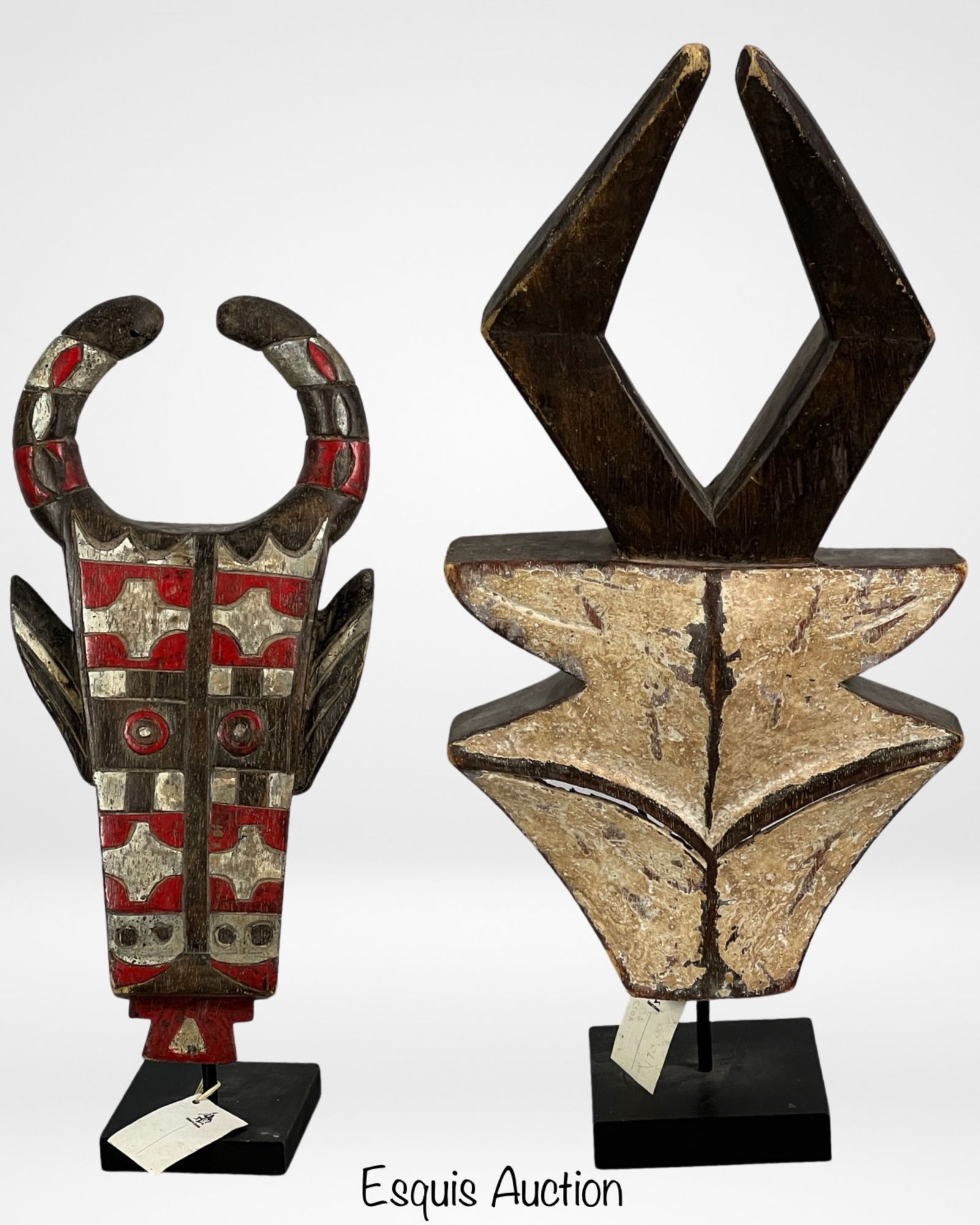 Africa Eastern Pende Geometric Carved Tribal Masks (1 of 4)