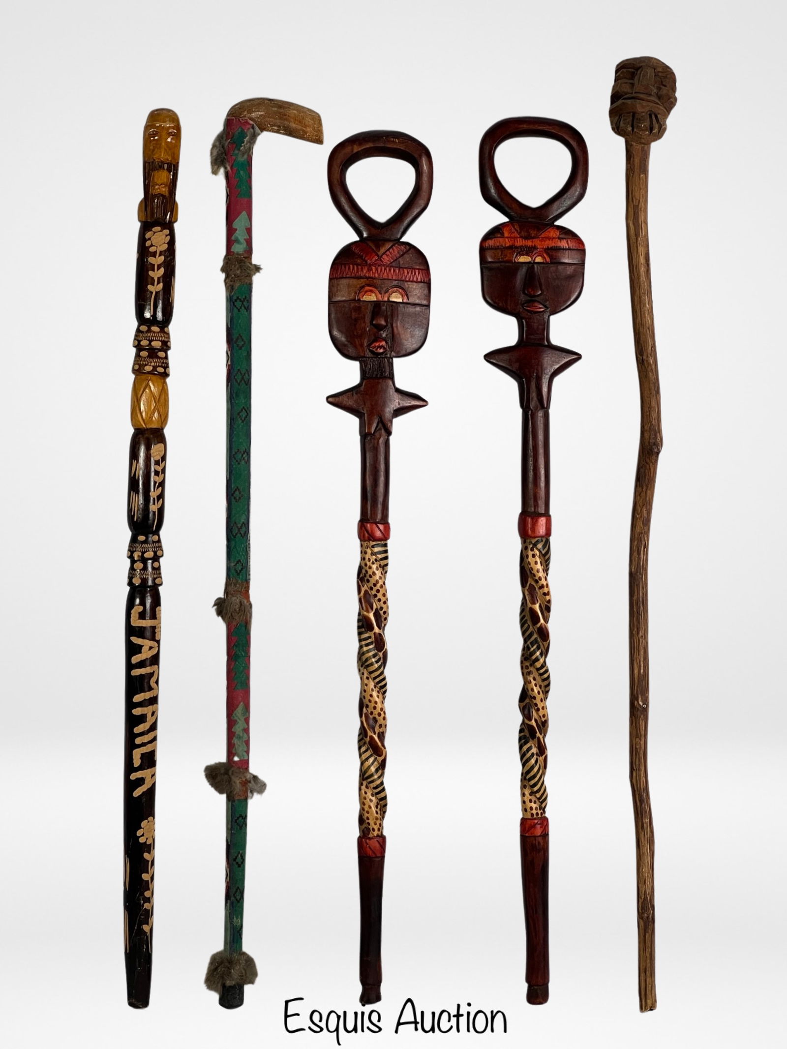 Assortment of Wood Carved Walking Sticks/ Canes (1 of 5)