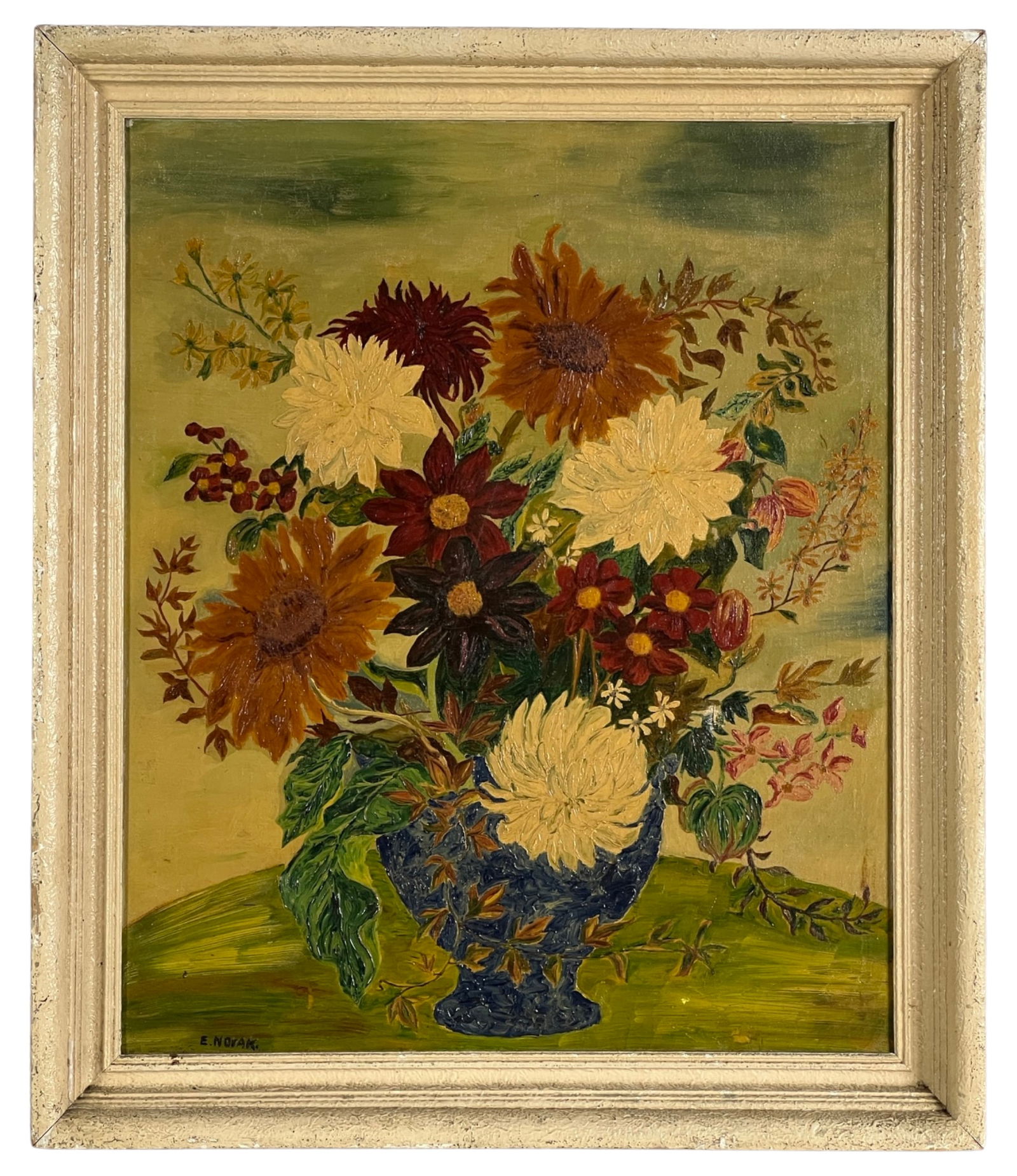 Bouquet of Flowers Mid Century Still-Life Painting (1 of 3)