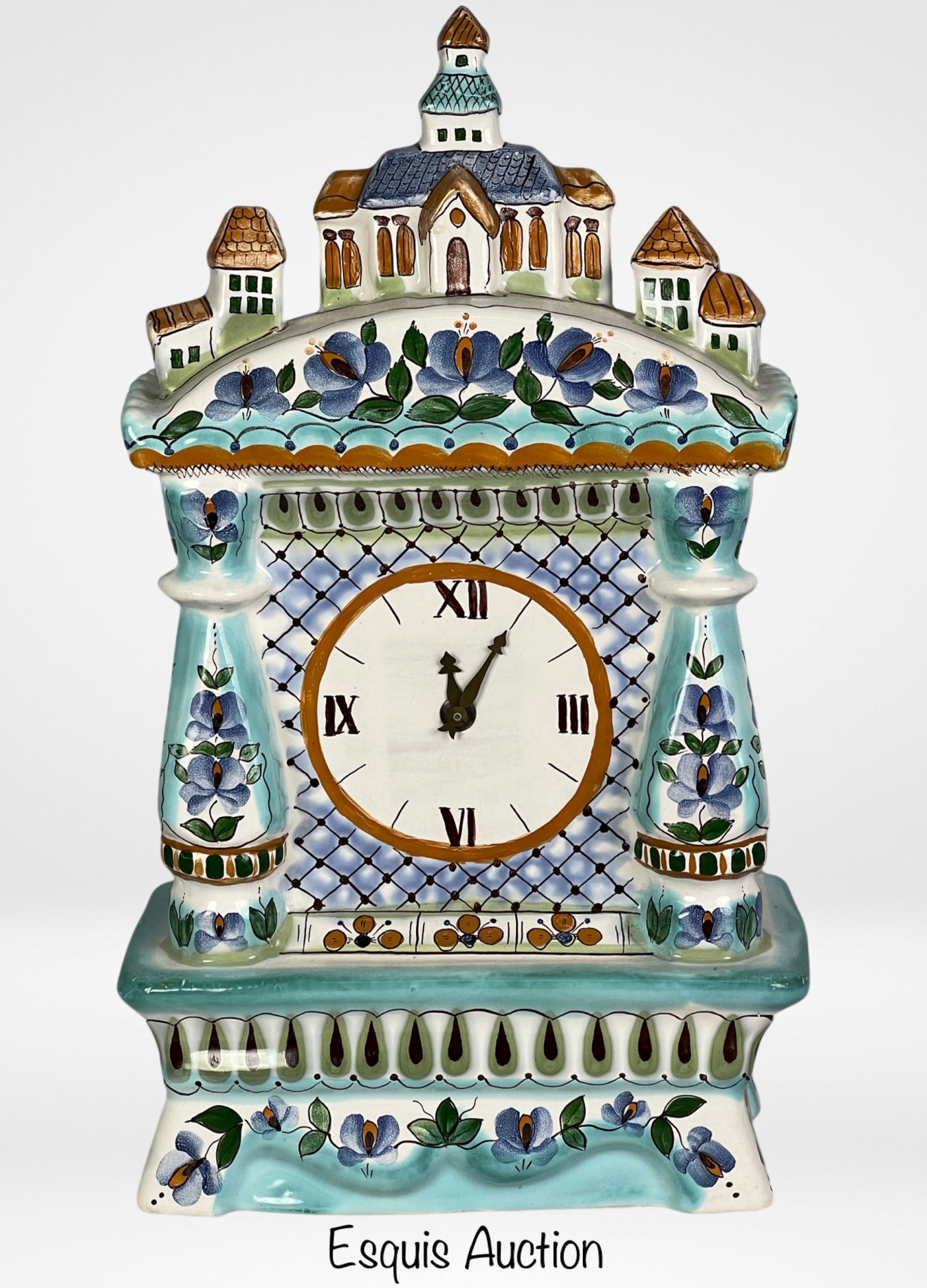 Gzhel- Russian Hand Painted Majolica Clock (1 of 5)