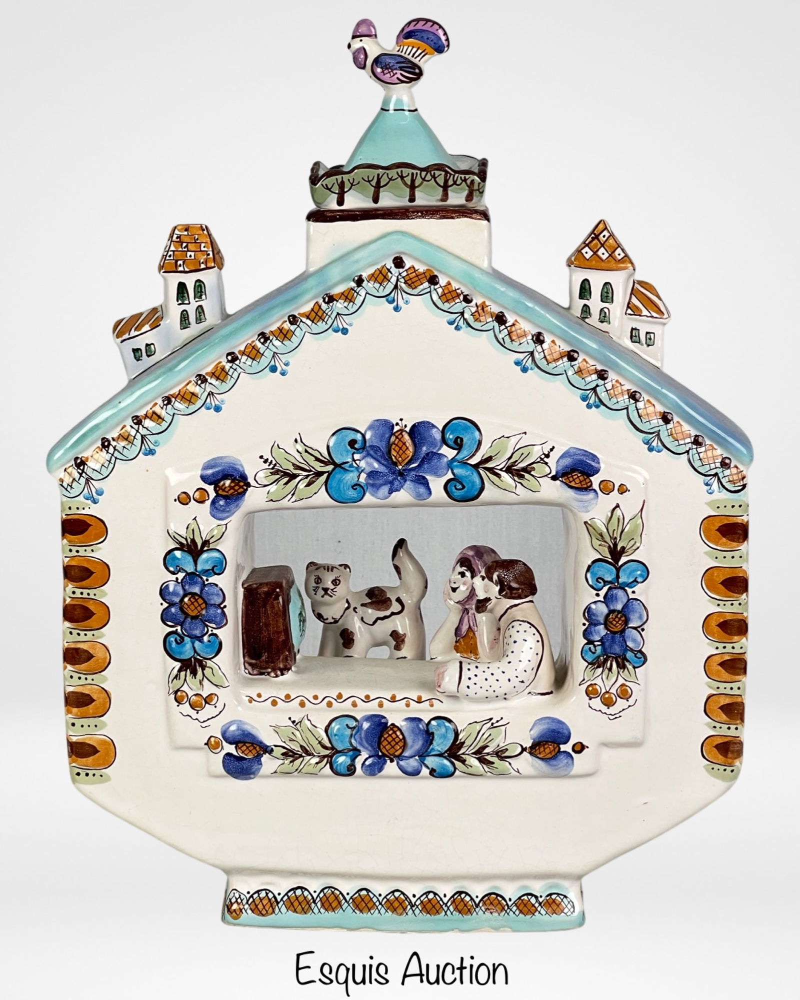 Gzhel- Russian Majolica Hand Painted Decanter (1 of 5)