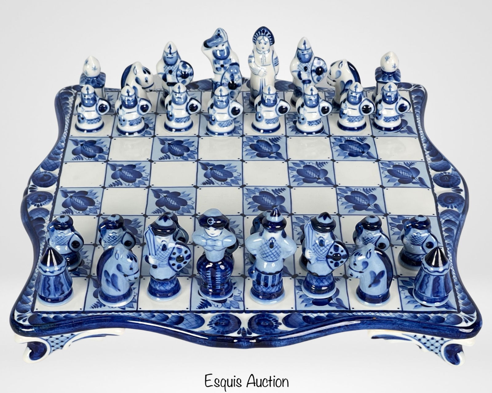 Gzhel Hand Painted Russian Traditional Chess Set (1 of 6)