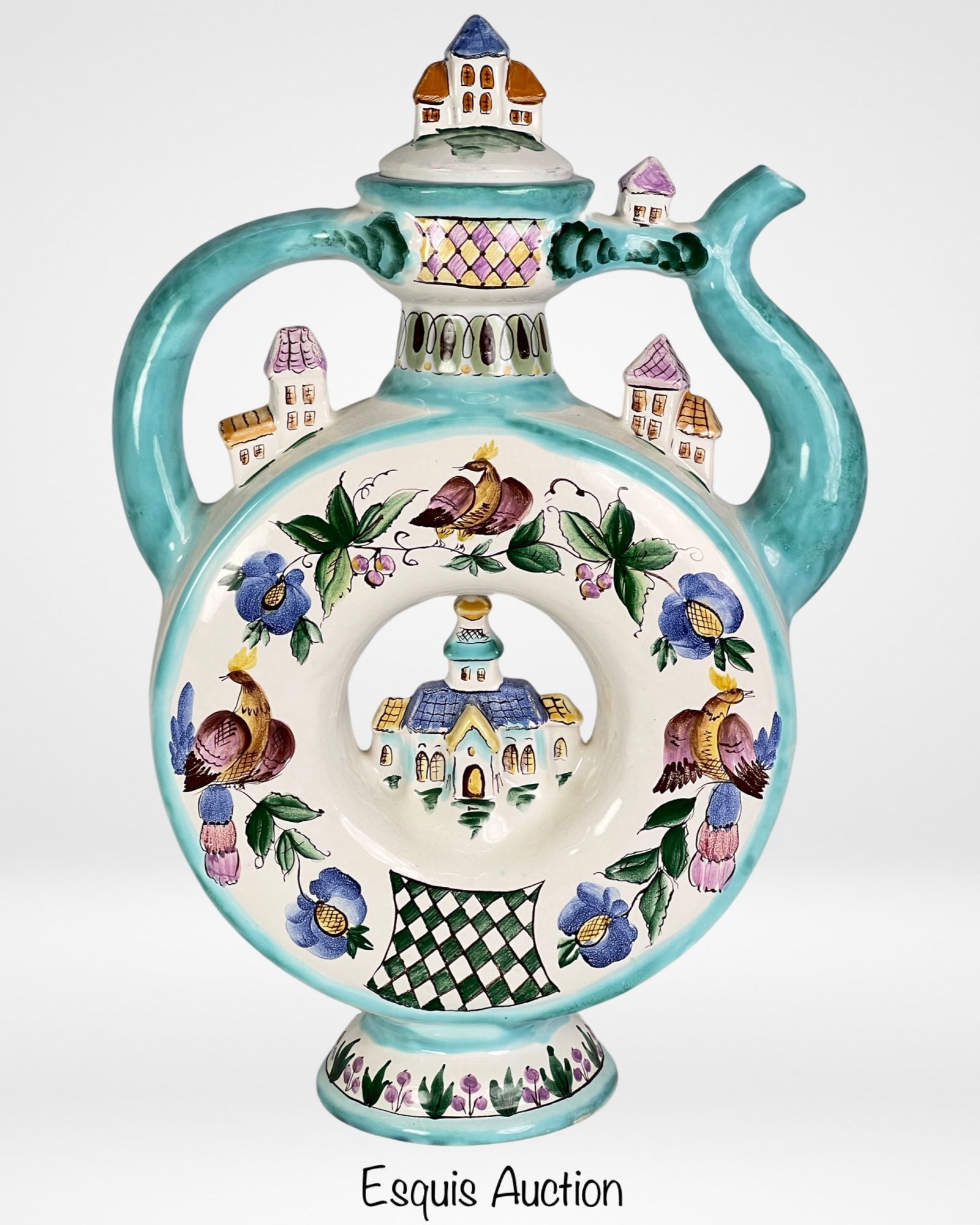 Gzhel Russian Majolica Figural Kvass Ewer (1 of 4)