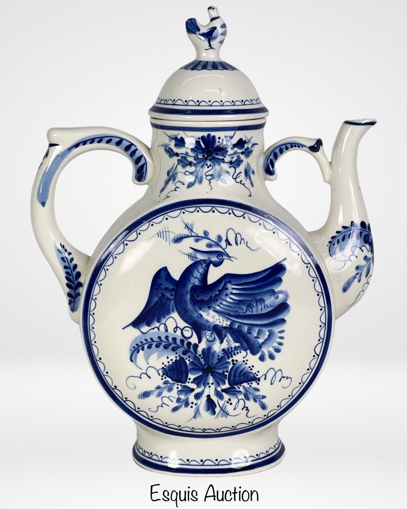 Gzhel- Large Russian Hand Painted Kwass Ewer (1 of 4)