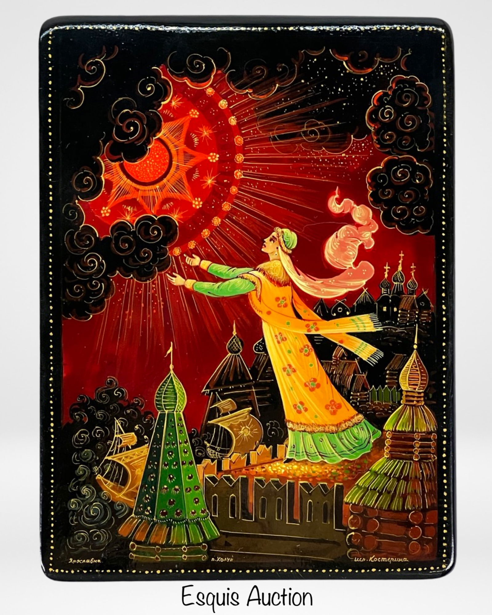 Kholui Russian Lacquered Cigarette Box- Yaroslavna (1 of 5)