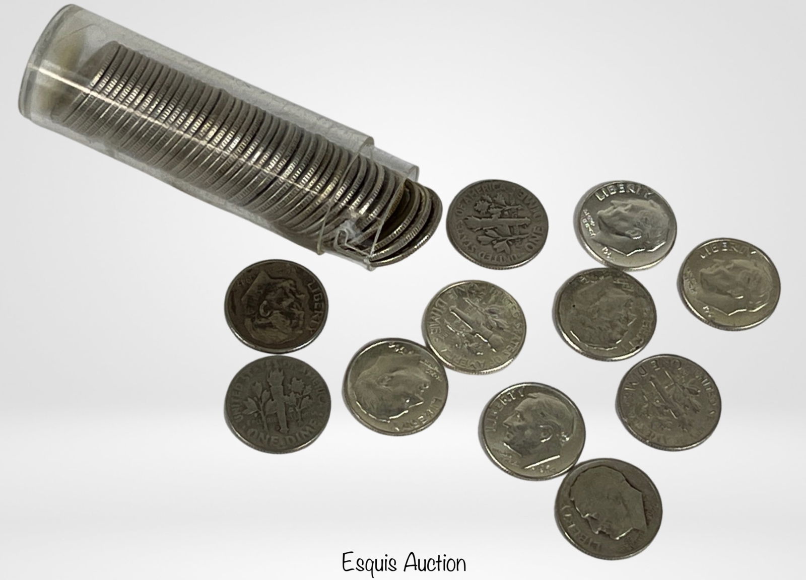 Fifty Unsearched US Silver Roosevelt Dimes Coins (1 of 2)