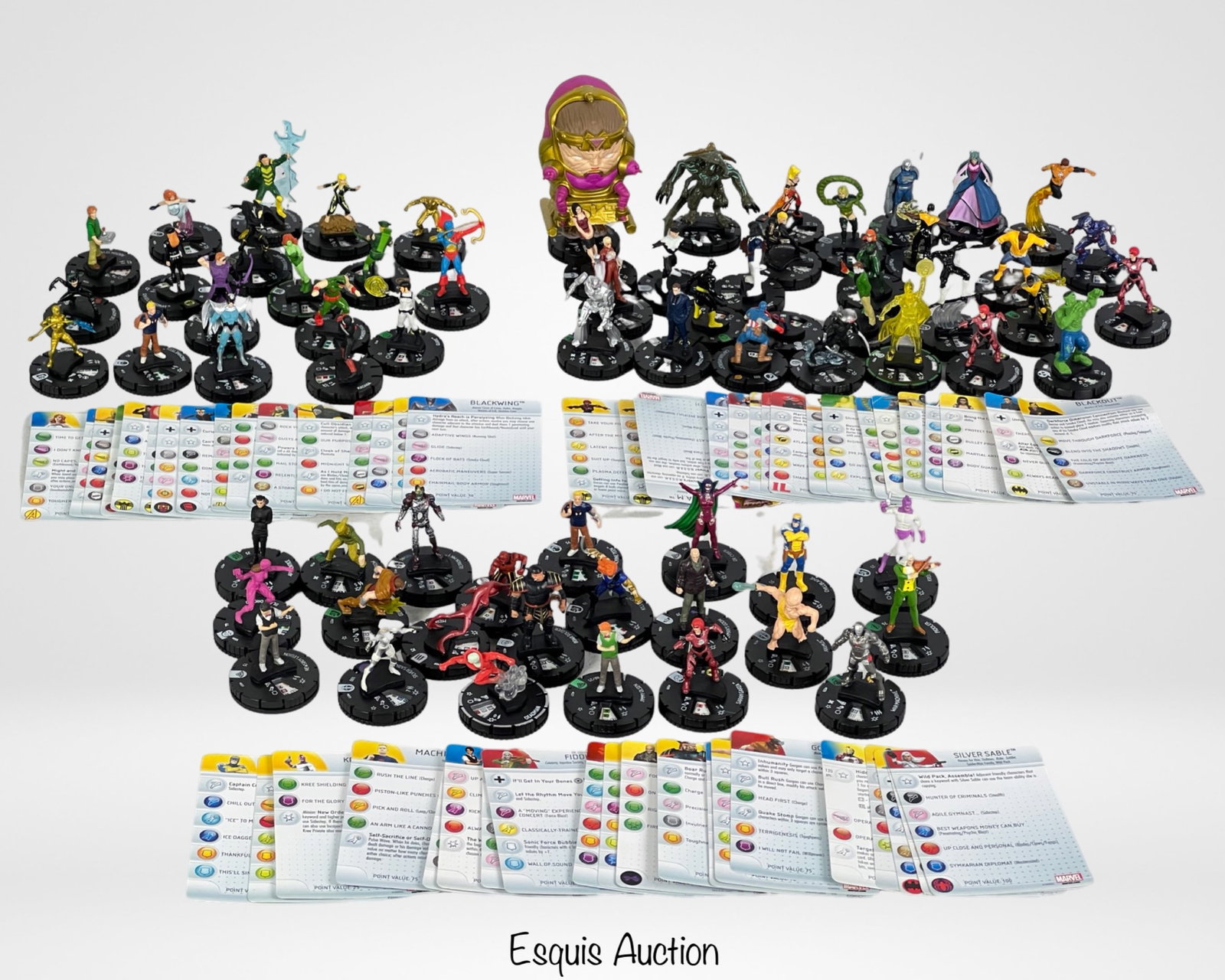 Heroclix Lot of Figurines- DC/ Marvel/ Superhero: Group of Heroclix Figurines including rare- Hac Jordan #88, Corvus Glaive #049, Green Arrow #D16-004, etc...