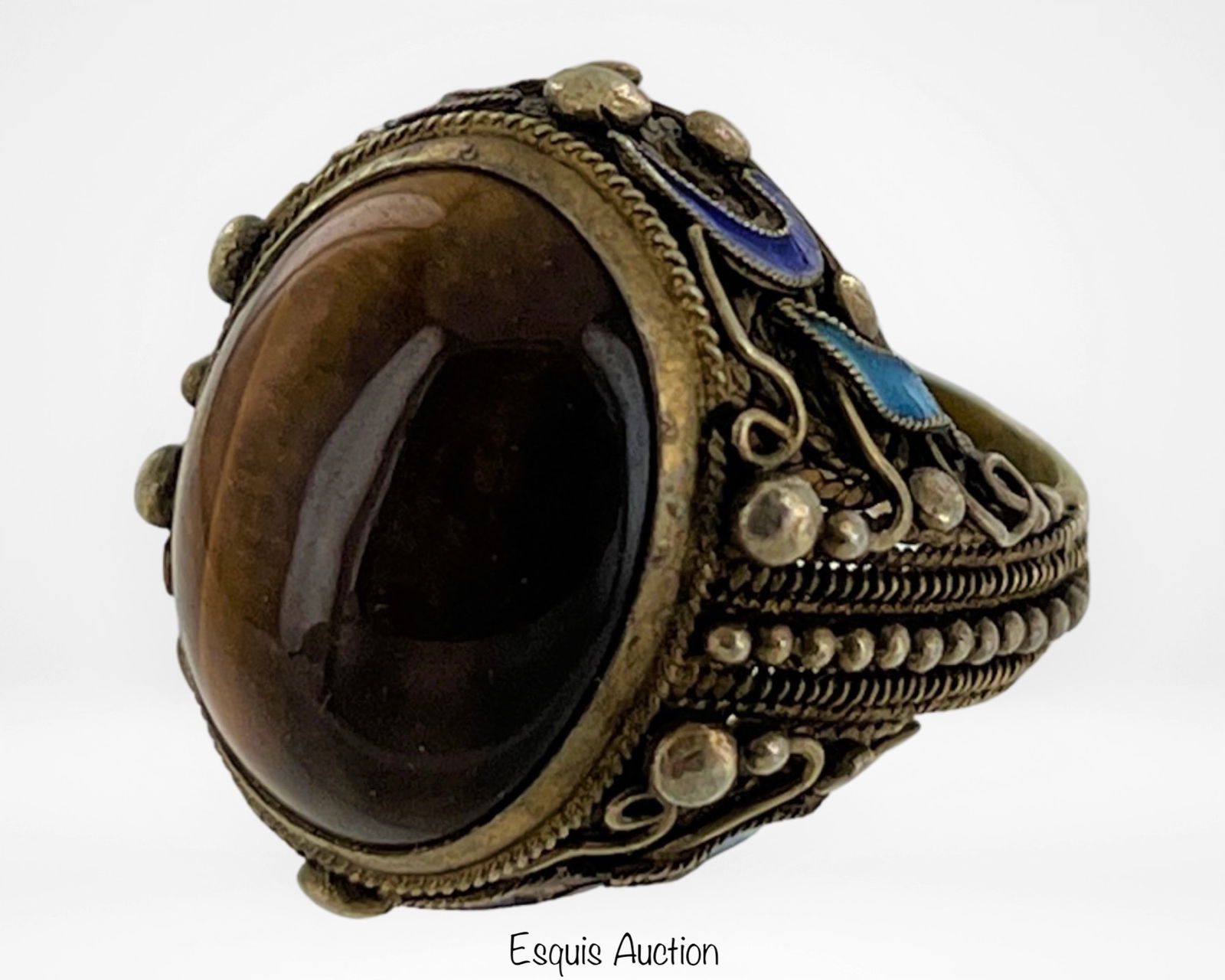 Vintage Sterling Silver Lady's Ring w/ Tiger's Eye (1 of 4)