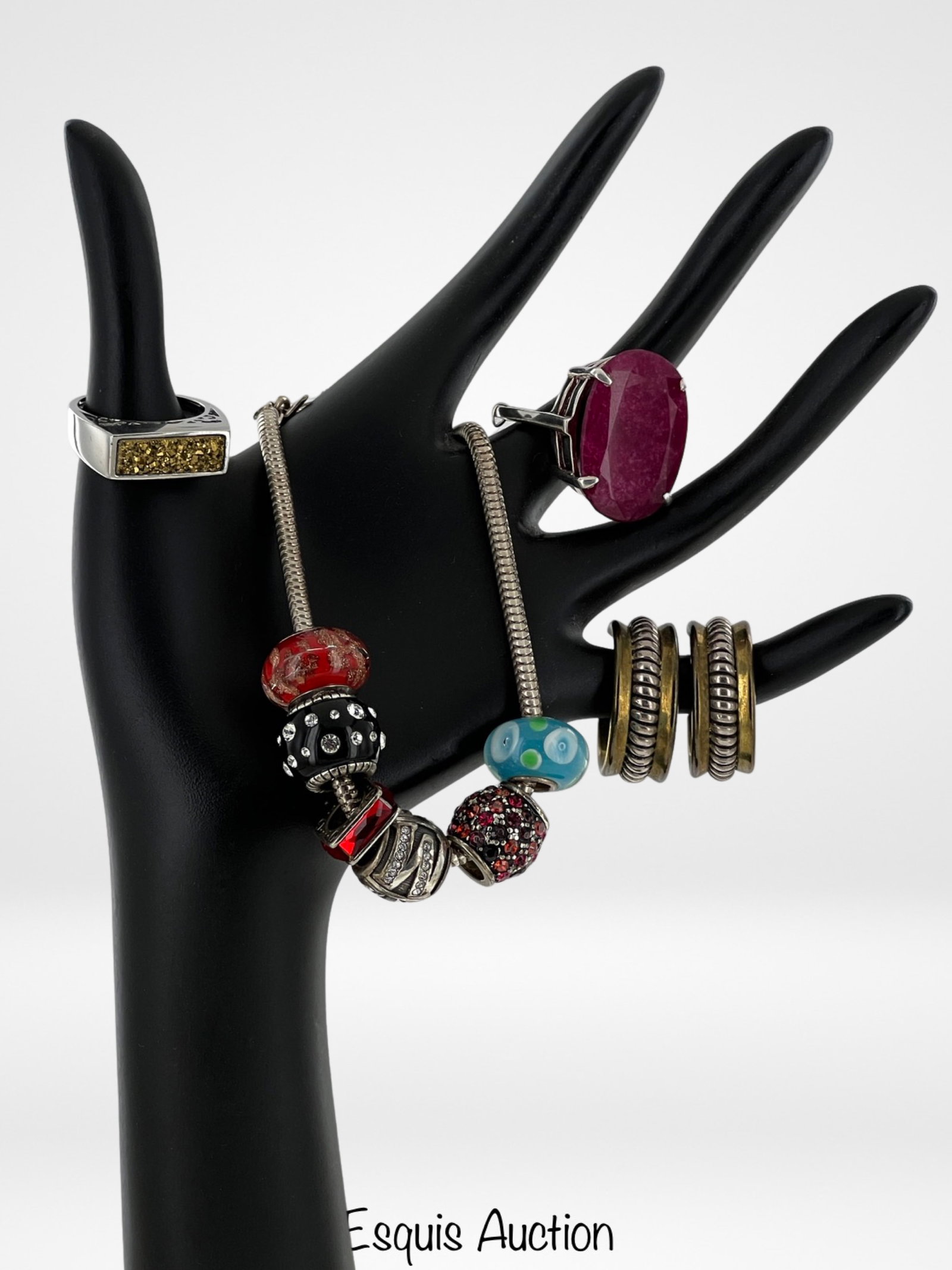 Sterling Silver Jewelry- Snake Slider Bracelet, Ri (1 of 8)