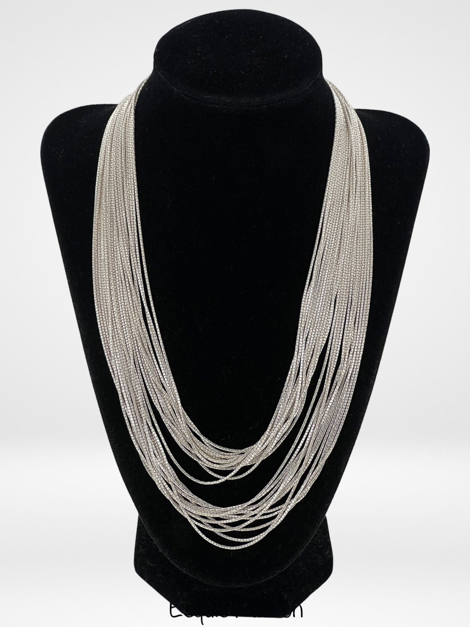 Italina Sterling 12 Strand Liquid Silver Necklace (1 of 3)
