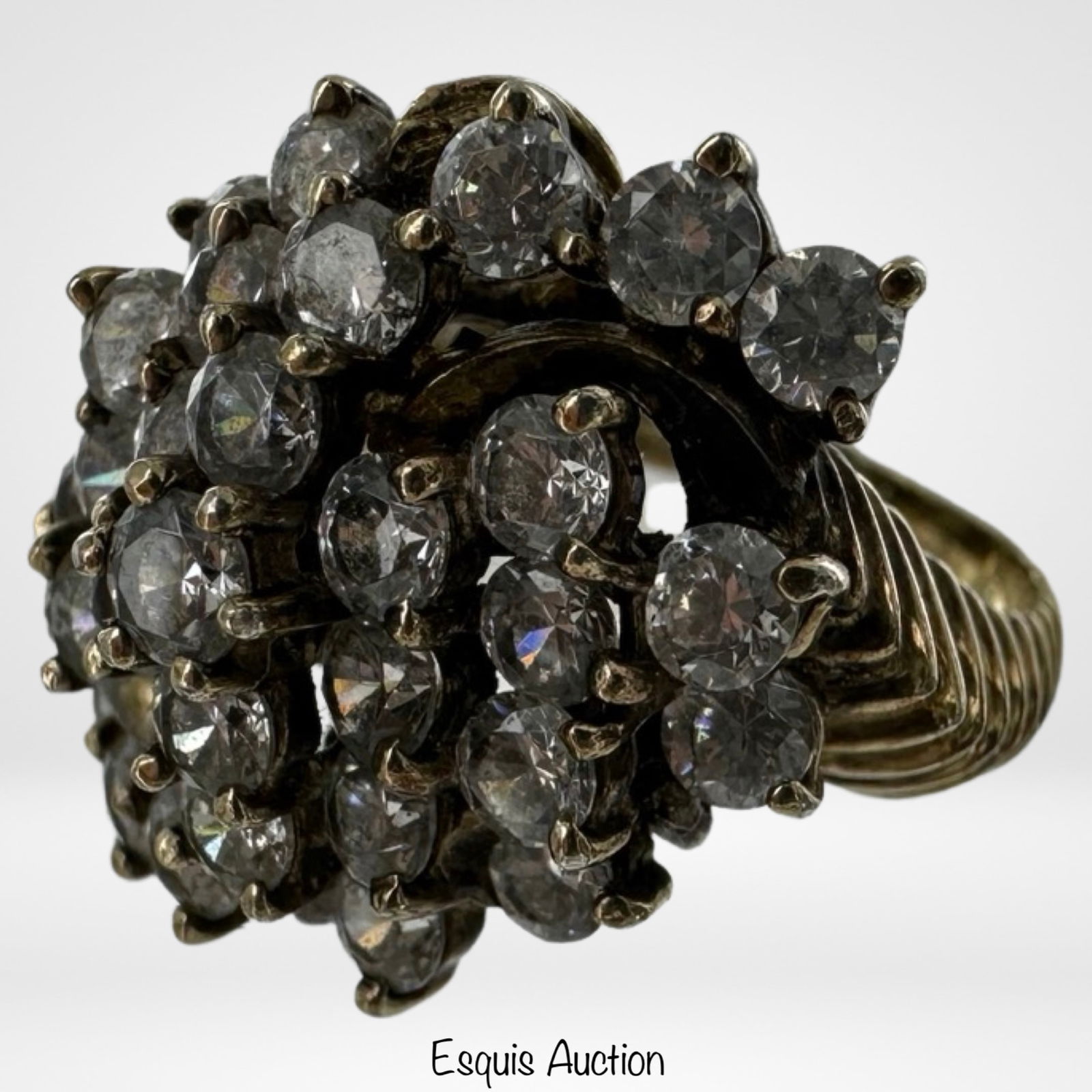 Lady's Sterling Silver & Crystals Ring (1 of 4)