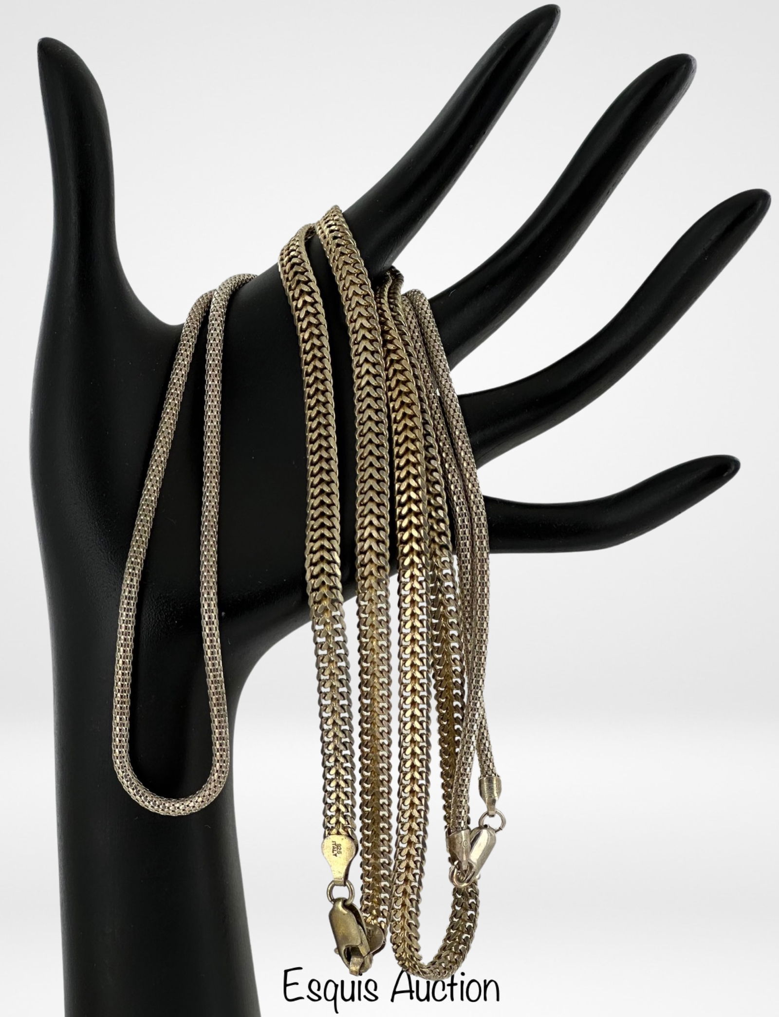 Two Massive Italian Sterling Silver Necklaces (1 of 4)