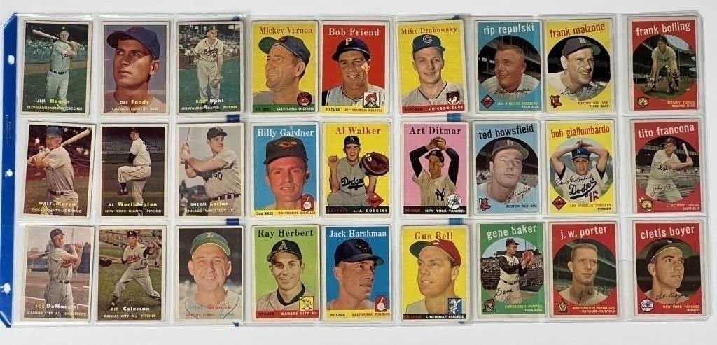 1957-58-1959 Topps Baseball Cards with Stars (1 of 7)