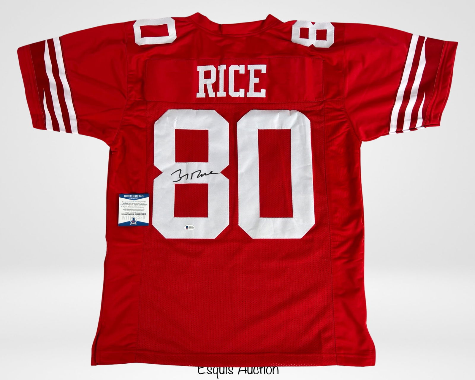 Jerry Rice Autographed Football Jersey- Beckett (1 of 5)