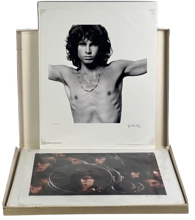 The Doors- Joel Brodsky Lithograph Portfolio Set: The Doors rare lithographs by Joel Brodsky are a highly sought-after collectible for fans of the iconic band. This set of four lithographs is part of a plate-signed edition with Joel Brodsky's signatu