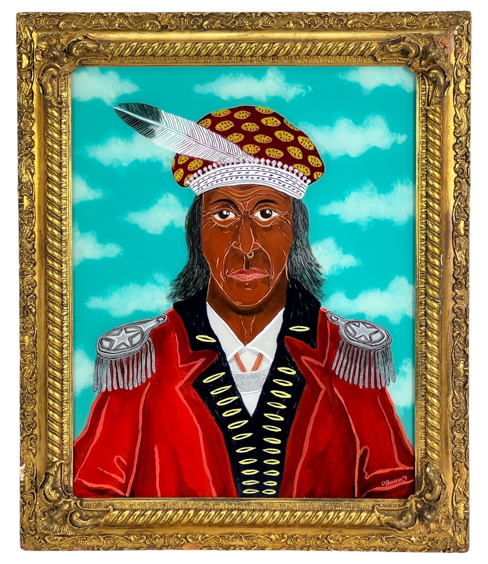 Rob O'sheeran Chief Tecumseh Shawnee Glass Art Auction