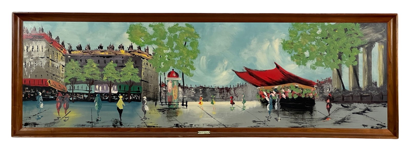 Large Modernist Paris Scene Mid Century Painting (1 of 3)