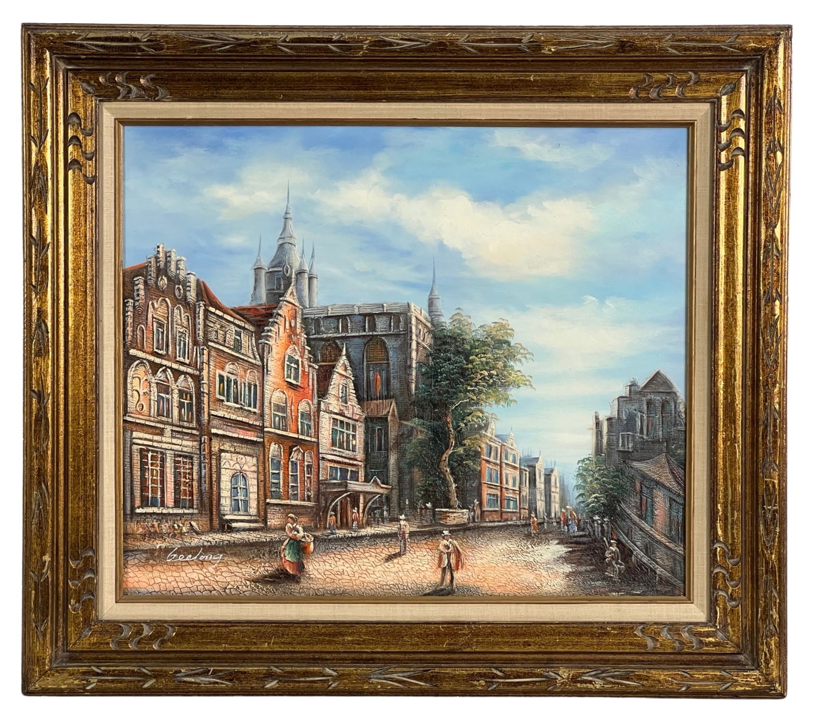 Geelong- European Street Scene Oil Painting (1 of 3)