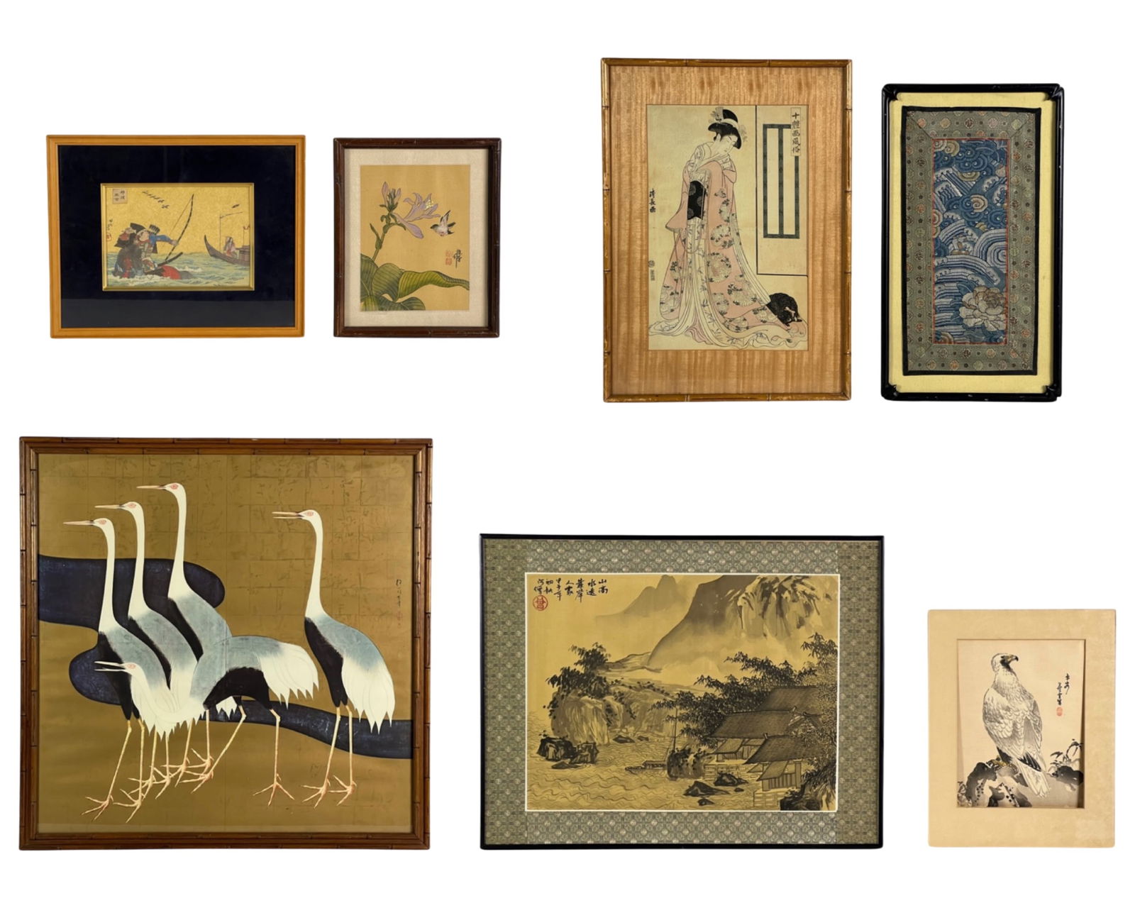 Assortment of Asian Chinese & Japanese Wall Art (1 of 6)