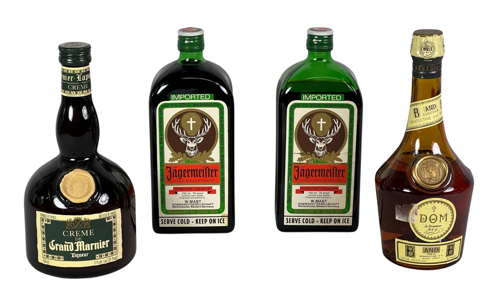 Lot Of Vintage Sealed Liquor Bottles Jagermeister Auction