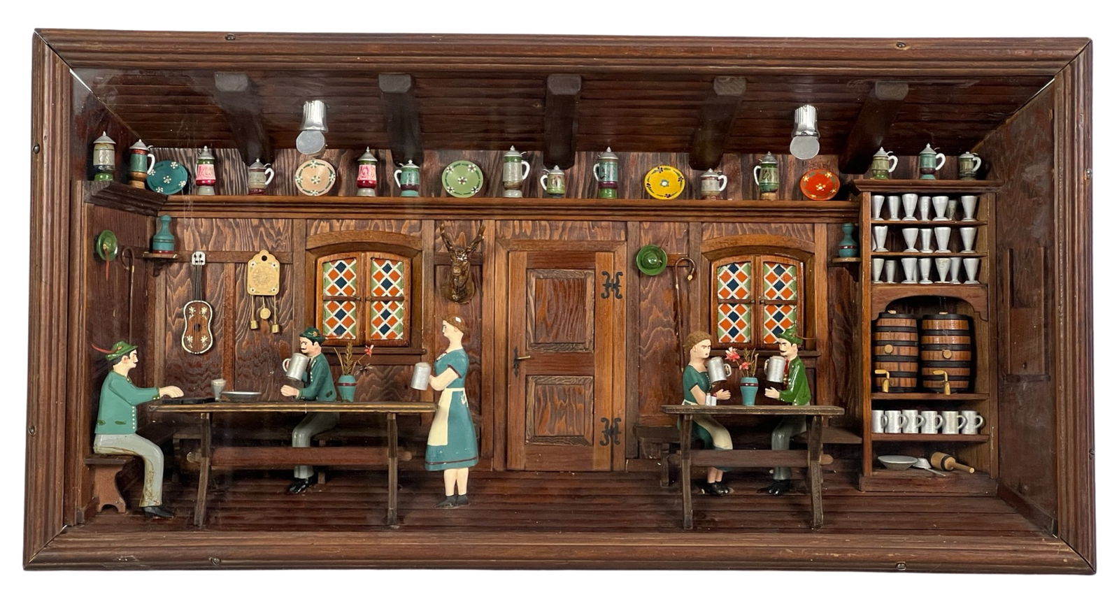 Vintage German Shadow Box Diorama- Bar Scene (1 of 4)