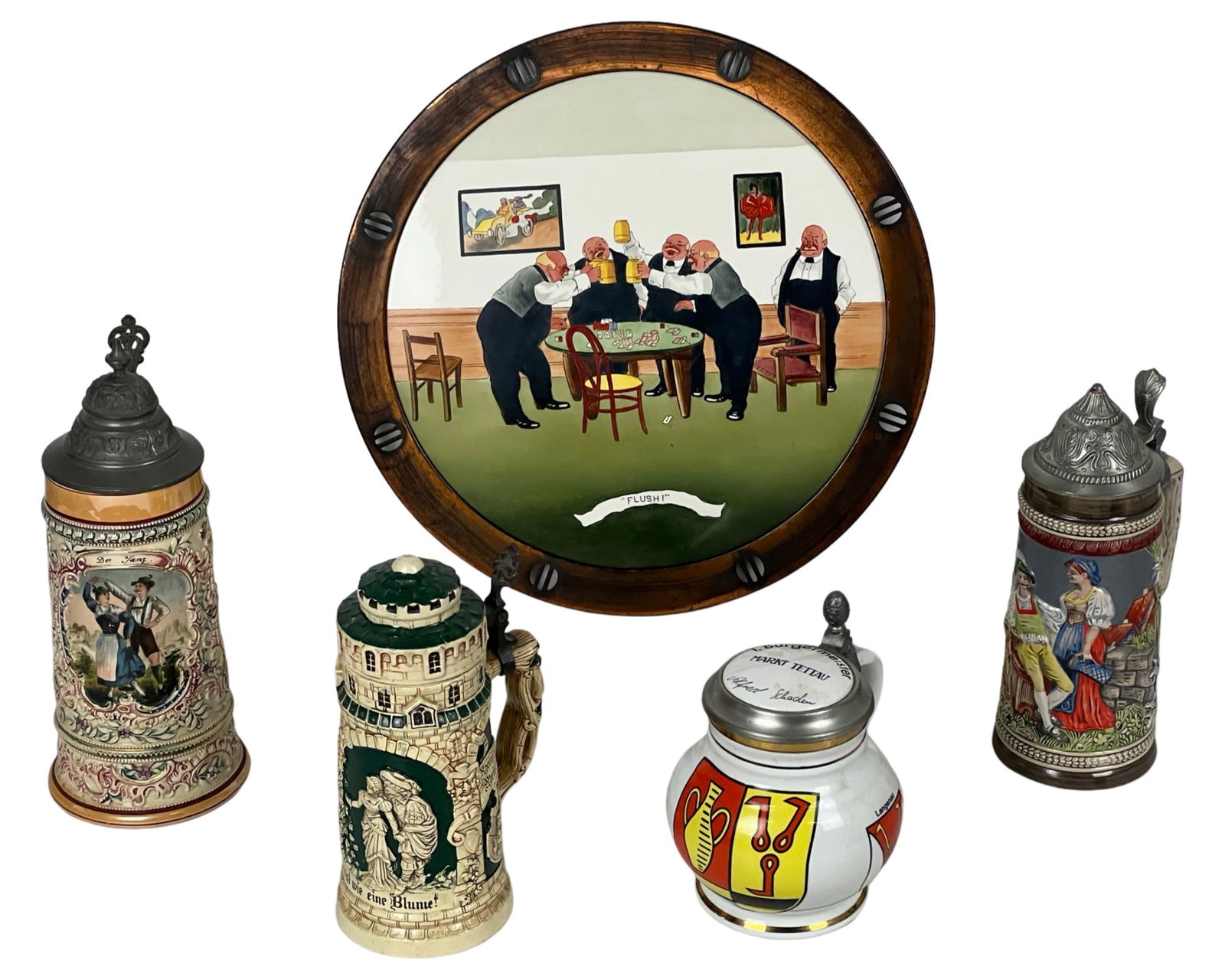 Vintage German Beer Steins & Wall Plaque (1 of 11)