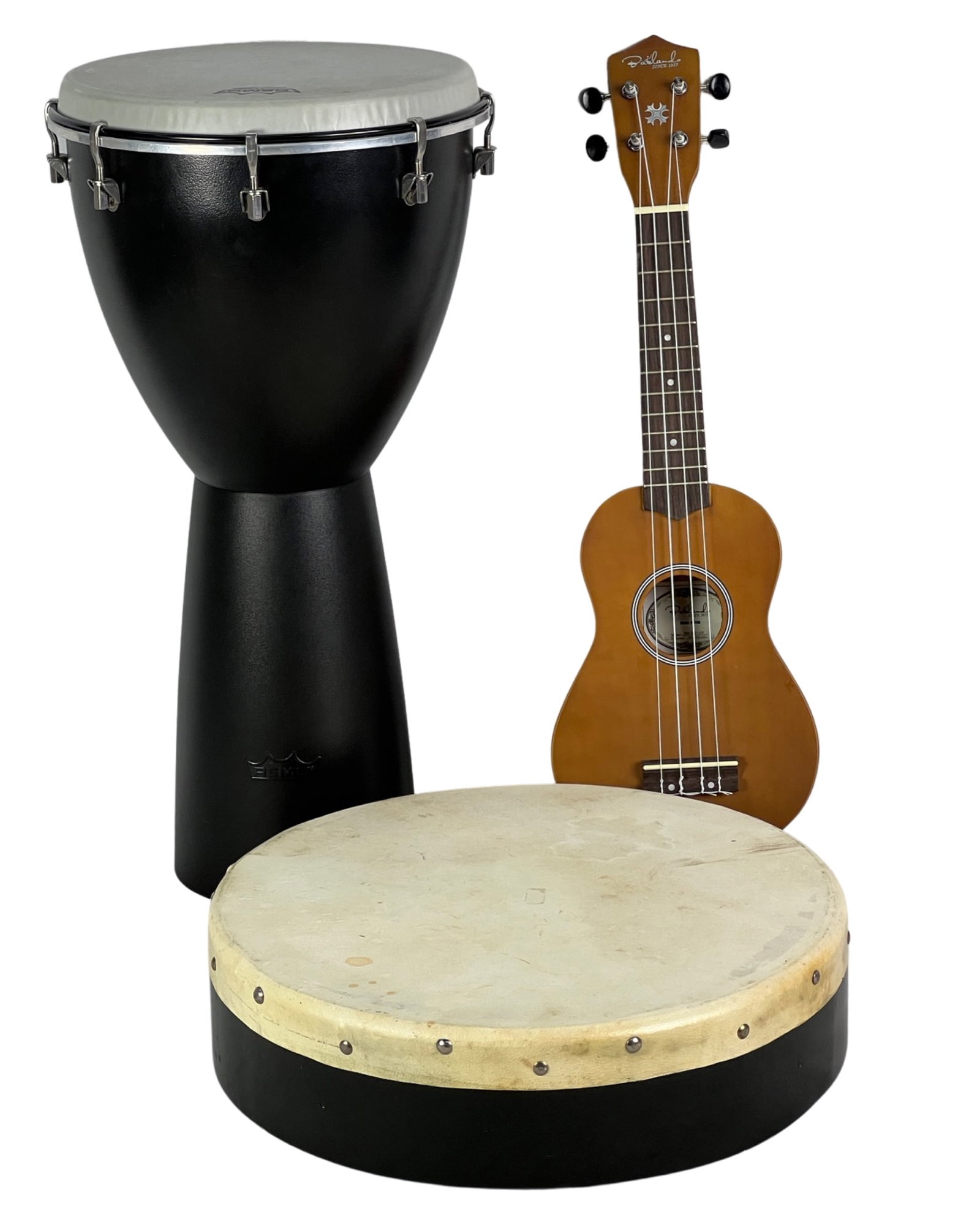 Remo Advent Djembe,Ukulele Guitar & Bodran: Enhance your musical pursuits with this fantastic set of instruments. The Remo Advent Djembe offers rich, resonant tones for percussion enthusiasts. For those looking to strum some delightful tunes, t