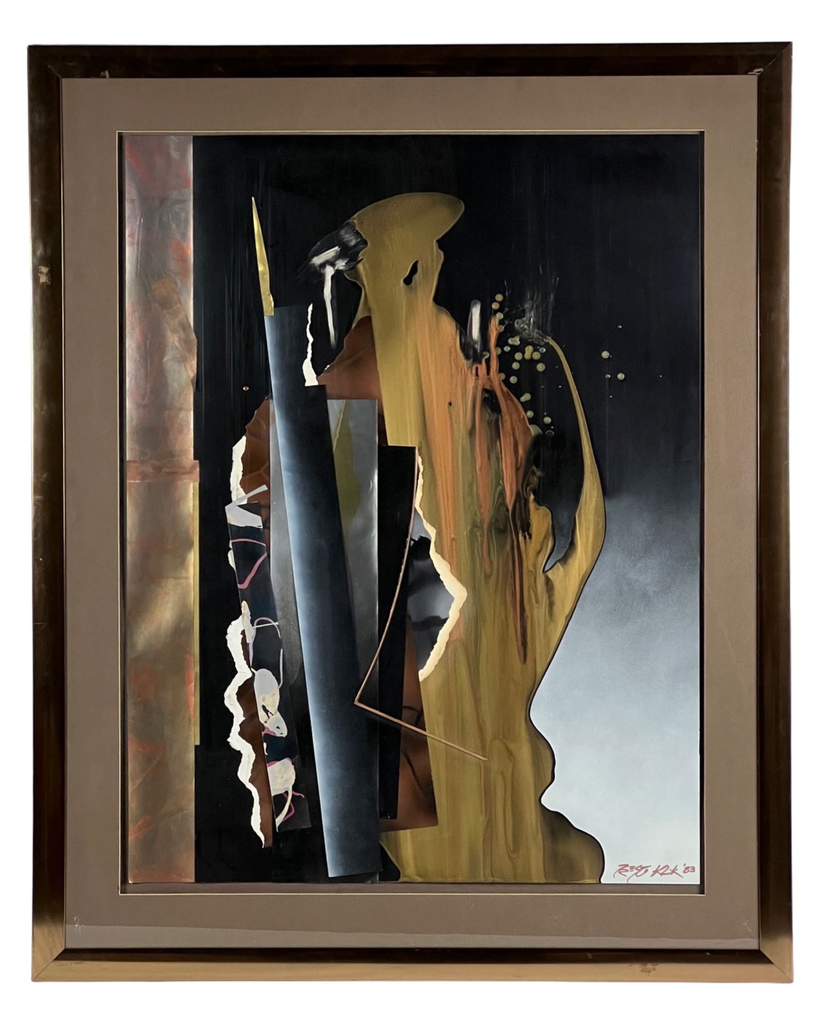 '80's Collage Mixed Media Abstract Framed Art (1 of 4)