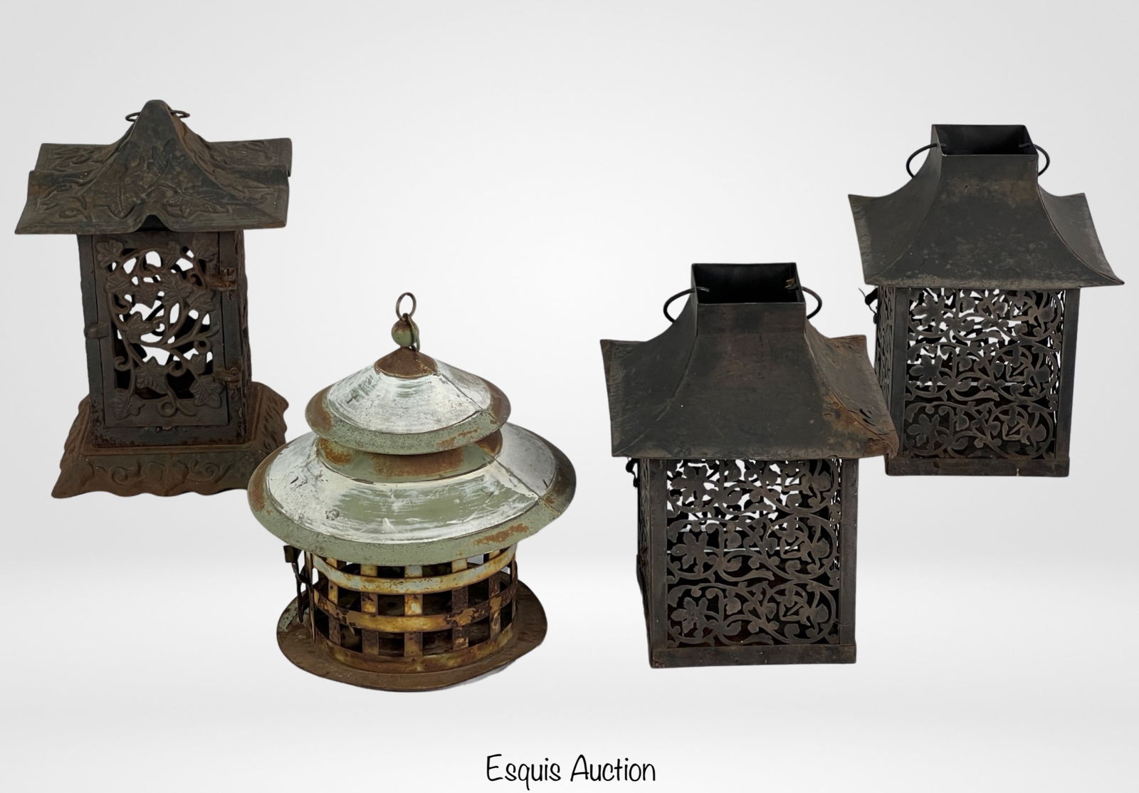 Vintage Japanese Cast & Wrought Iron Lanterns (1 of 5)