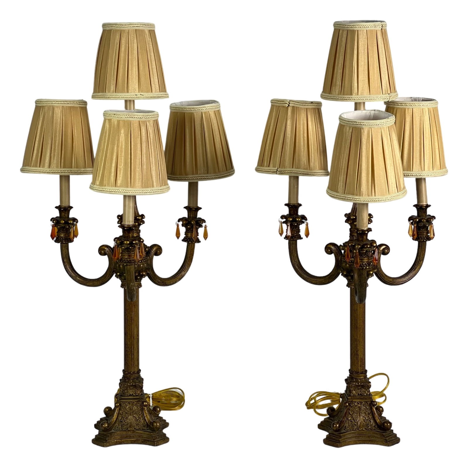 Vintage French Style 4 Light Candelabra Lamps (1 of 3)