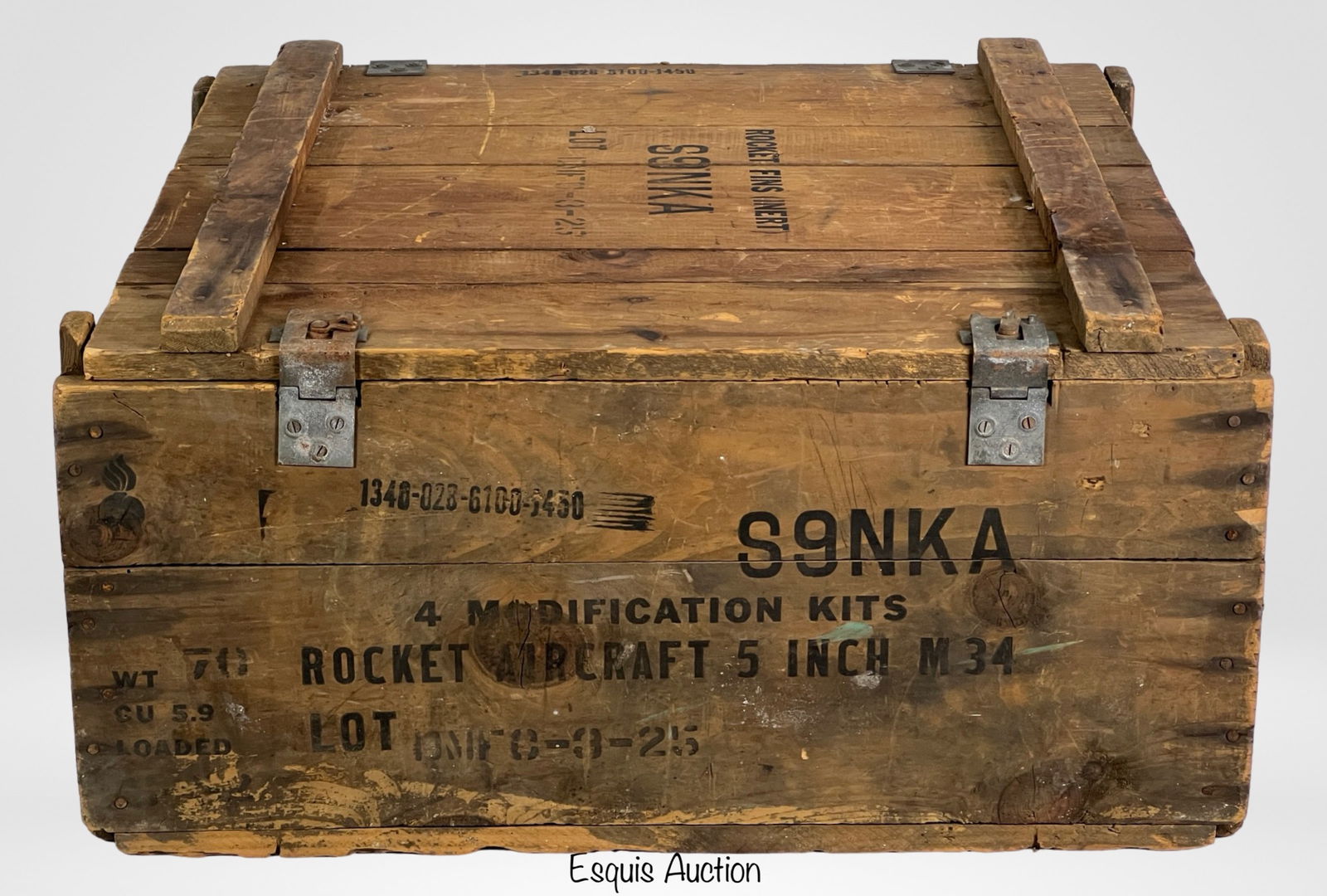 Vintage US AIr Force Aircraft Rocket Wooden Crate (1 of 4)