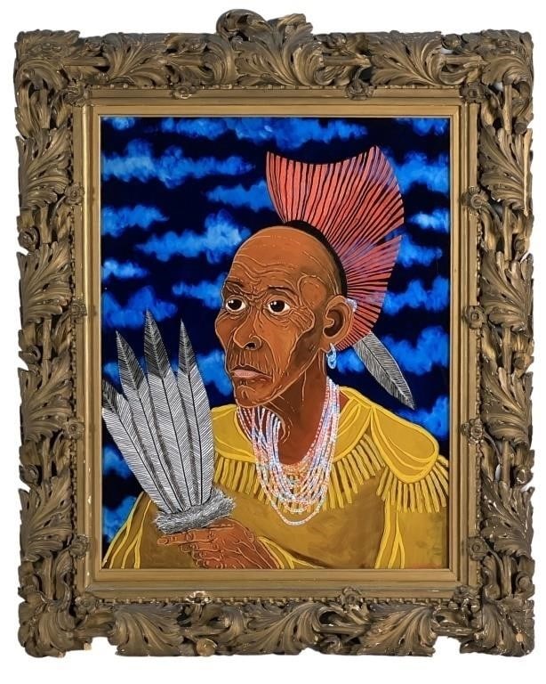 Rob O'Sheeran- Chief Black Hawk Reverse Glass Art (1 of 4)