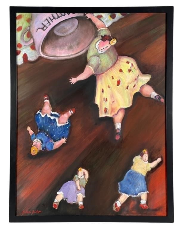 Surrealistic Oil Painting in style of GR Boulanger: Step into a whimsical dreamscape with this surrealistic oil painting on canvas, a mesmerizing portrayal reminiscent of the style of Graciela Rodo Boulanger. The artwork captures an enchanting scene wh